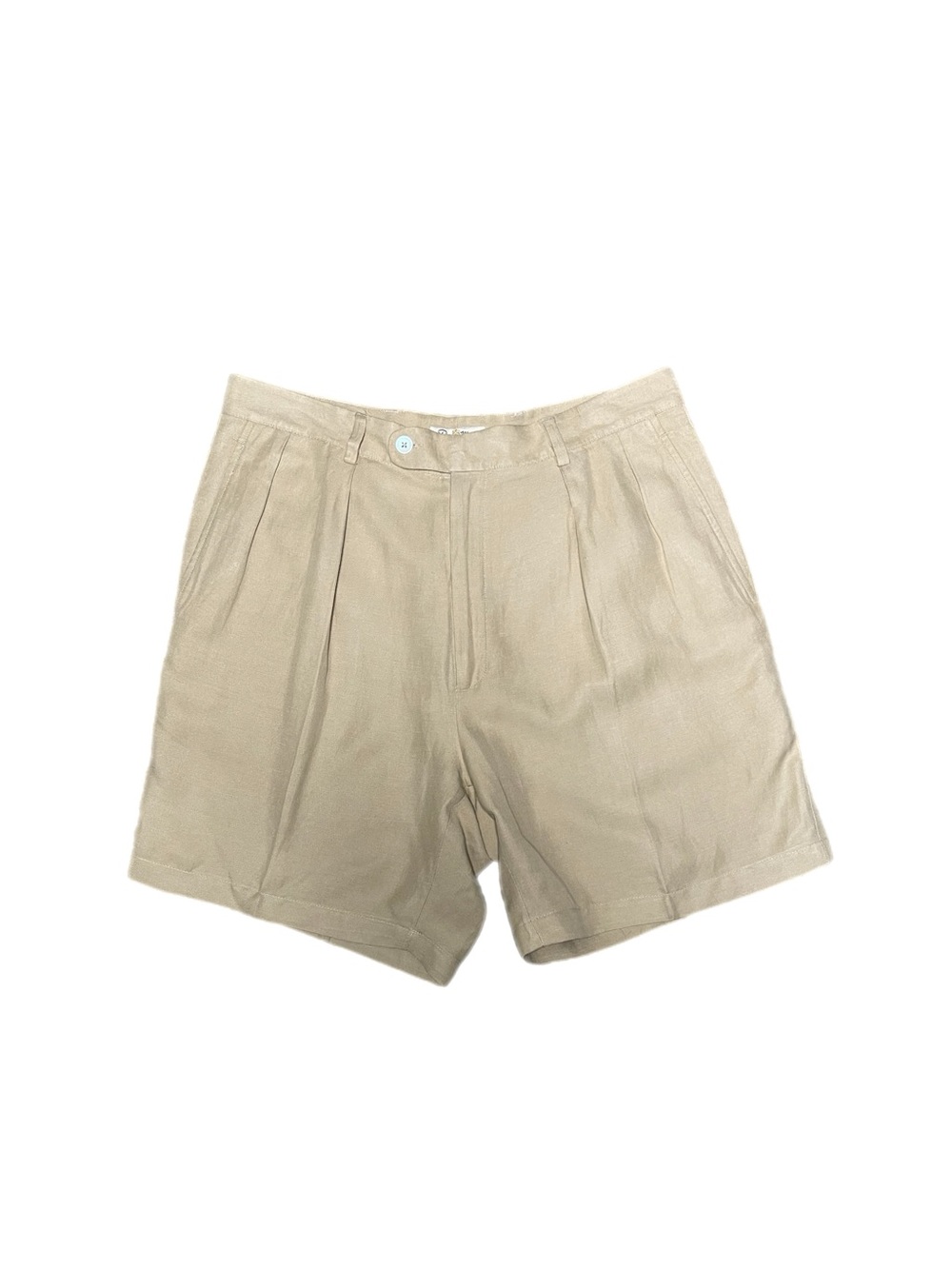 Mens Peter Millar Pleated Silk & Linen Khaki Shorts